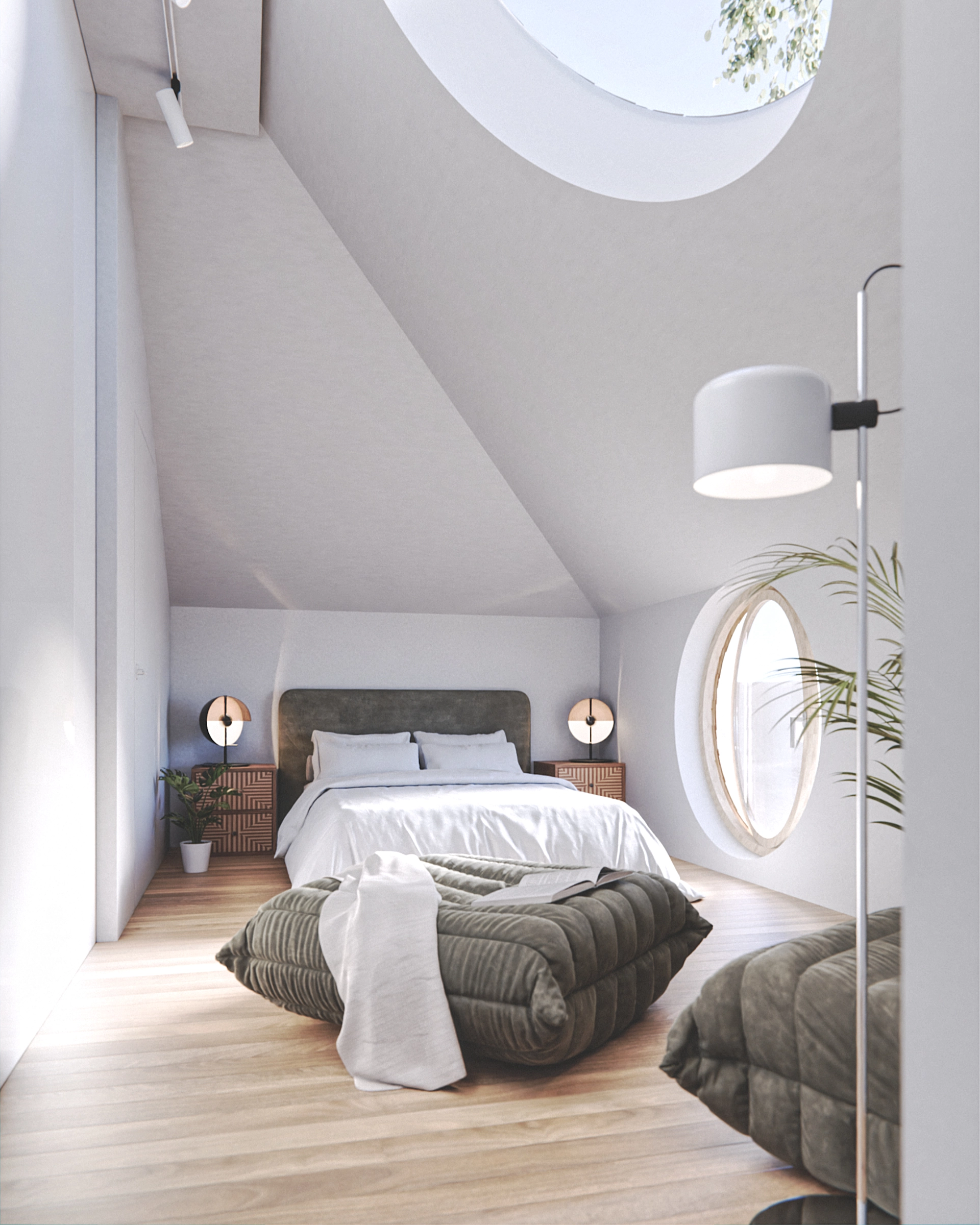 Dom jednorodzinny Beta00 - sypialnia na poddaszu | pracownia architektoniczna